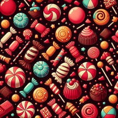 Obraz premium Sweets candies background. AI generated illustration