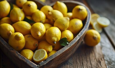 heart shape made of lemons