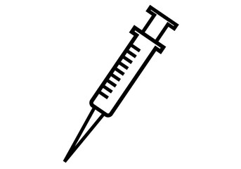 Icono negro de inyección de medicamento o vacuna.  - obrazy, fototapety, plakaty