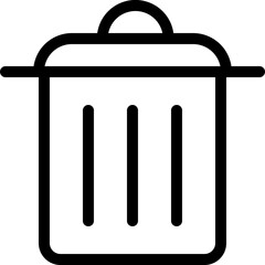 Trash bin icon in outline style. Simple delete vector illustration — pixel-perfect icon.