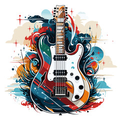 An illustration a patriotic Tanzania guitar, Isolated On Transparent, PNG, HD