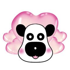 Panda in love,cow in love