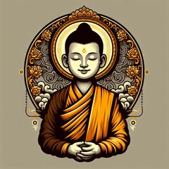 Obraz premium illustration of Buda on gray background
