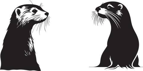 Otter black silhouette