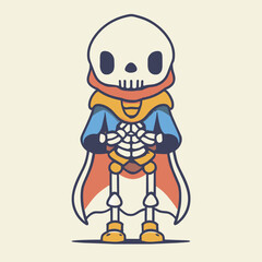 hallowen cute  skeleton character 