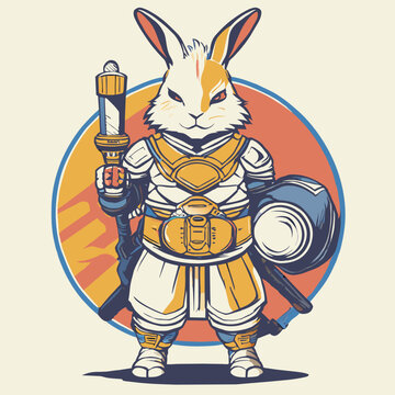 rabbit yakuza style with sword
