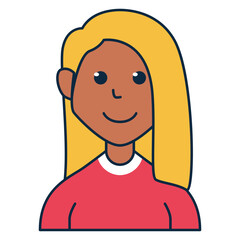 Blonde black woman avatar illustration. Suitable for profile picture, member information, audience data, people infographic, and more