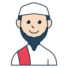 Muslim avatar illustration. Suitable for profile picture, member information, audience data, people infographic, and more