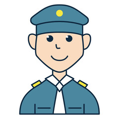 Policeman avatar illustration. Suitable for profile picture, member information, audience data, people infographic, and more