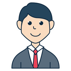 Man wearing a formal tuxedo avatar illustration. Suitable for profile picture, member information, audience data, people infographic, and more