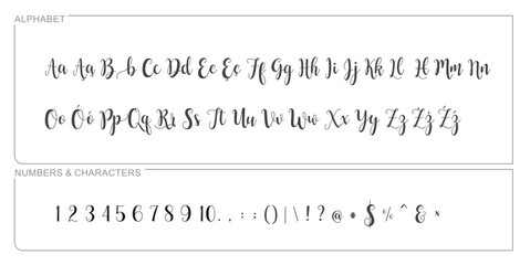 alphabet letters font set. typography font with trendy letters thin, bold, uppercase, lowercase and numbers. vector illustration.