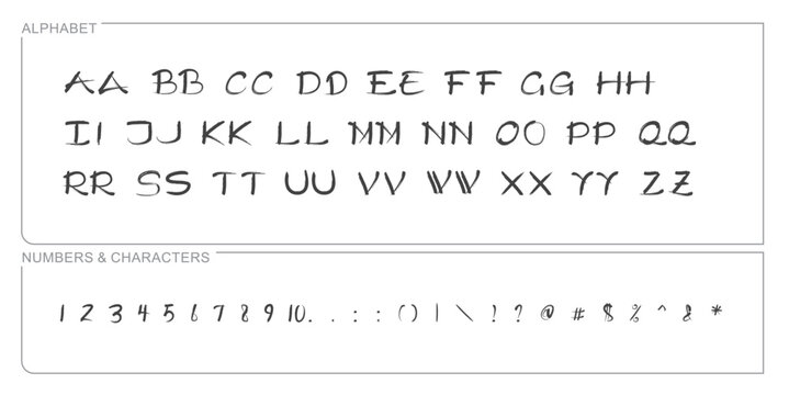 alphabet letters font set. typography font with trendy letters thin, bold, uppercase, lowercase and numbers. vector illustration.