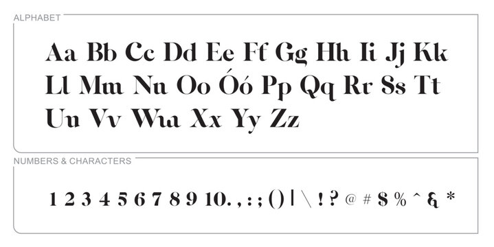 alphabet letters font set. typography font with trendy letters thin, bold, uppercase, lowercase and numbers. vector illustration.