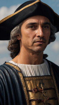 Realistic Portrait of Christopher Columbus 