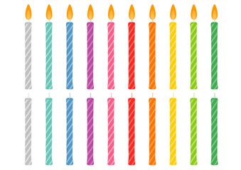 蝋燭のイラストのセット_2
