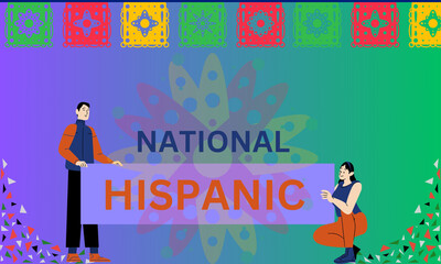 international Hispanic monthubheading. post and background