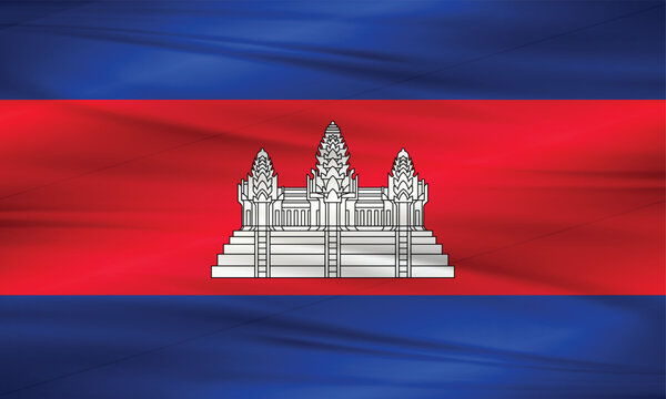Illustration of Cambodia Flag and Editable Vector of Cambodia Country Flag