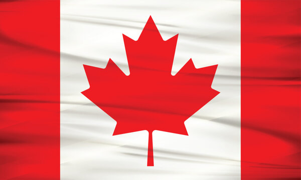 Illustration of Canada flag and editable vector Canada country flag