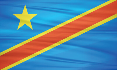 Illustration of the Democratic Republic of the Congo Flag and Editable Vector Country Flag