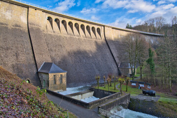 View of the Agger dam in Attendorn, North Rhine-Westphalia, Germany
​