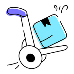Handy doodle icon of a warehouse handcart 