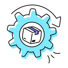 Download this doodle icon of order processing 