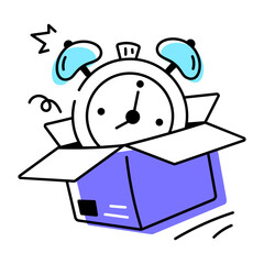 Get this doodle icon of package delivery 