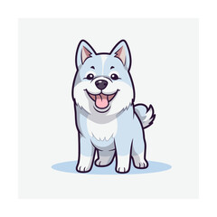 Cute siberian husky dog smiling. Vector illustration