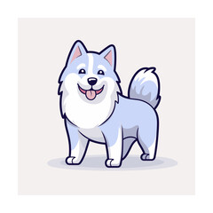 Cute siberian husky dog smiling. Vector illustration