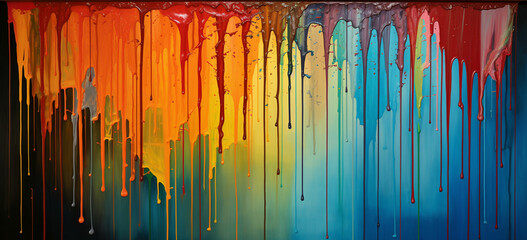 abstract painting of dripping paint on a wall