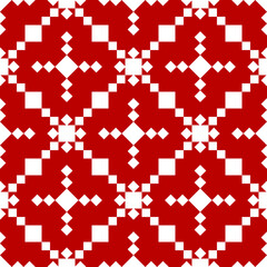 Rhombuses, diamonds, tiles, squares, checks seamless pattern. Geometric background. Tribal motif. Geometrical ornate. Folk wallpaper. Ethnic ornament. Textile print, abstract illustration. Vector - obrazy, fototapety, plakaty