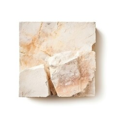 Top view of Quartz block isolated on white