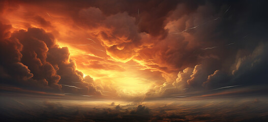 a beautiful sunset over the clouds