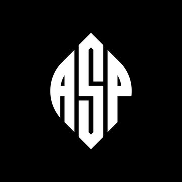 ASP circle letter logo design with circle and ellipse shape. ASP ellipse letters with typographic style. The three initials form a circle logo. ASP Circle Emblem Abstract Monogram Letter Mark Vector.