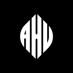 AXV circle letter logo design with circle and ellipse shape. AXV ellipse letters with typographic style. The three initials form a circle logo. AXV Circle Emblem Abstract Monogram Letter Mark Vector.