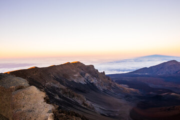 Fototapeta na wymiar Sunset over a volcano