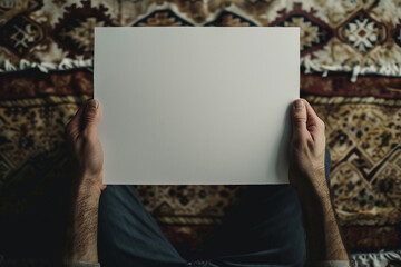 person holding blank board