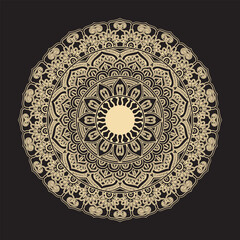 Decorative Pattern with Creative Ornamental Design, Golden Luxury Geometric Mandala Design vector