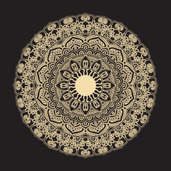 Decorative Pattern with Creative Ornamental Design, Golden Luxury Geometric Mandala Design vector