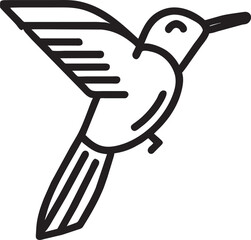 hummingbird, high quality, icon outline gradient