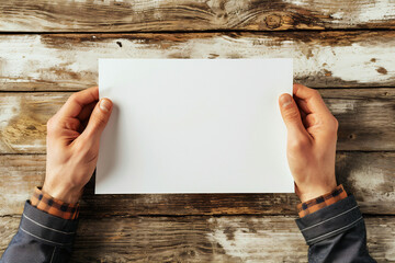 person holding blank paper