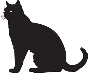 silhouette of a wildcat on white background