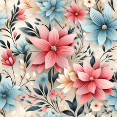Floral seamless pattern background. Luxury romantic delicate paper flowers wallpaper. Good cloth, interior, wedding.