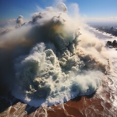 Obraz premium An aerial view of a hurricane being formed
