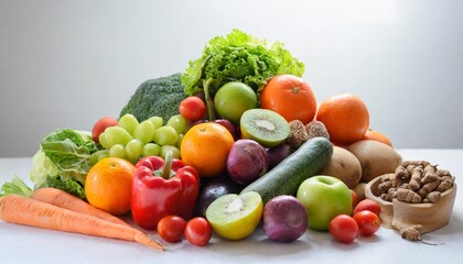 A bunch of vegetables, fruits and produce
