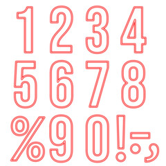 Neon Discount  Atlas, numbers and exclamation, symbols 
