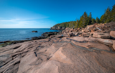 Atlantic Ocean coastline in Maine, New England