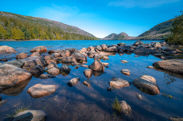 Hills and a lake in Maine