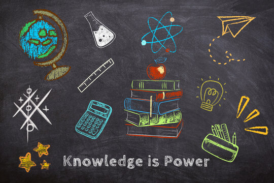 Blackboard Future Plan education Learning knowledge background, Ilustración de iconos de educación.