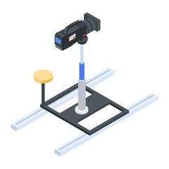 Easy to edit isometric icon of a vlogging 